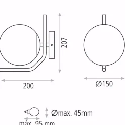 Applique Camera Da Letto-Selezionato da Mazzolaluce Applique oro da comodino sfera vetro bianco