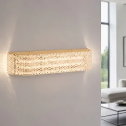 Applique Da Parete-Selezionato da Mazzolaluce Applique oro da parete contemporanea led 10w 3000k effetto cristallo