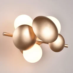 Applique Da Parete-Selezionato da Mazzolaluce Applique oro da parete design moderna sfere vetro bianco