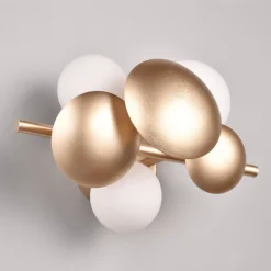 Applique Da Parete-Selezionato da Mazzolaluce Applique oro da parete design moderna sfere vetro bianco
