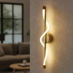 Applique Da Parete-Selezionato da Mazzolaluce Applique oro design moderno tubo silicone led 7w 3000k