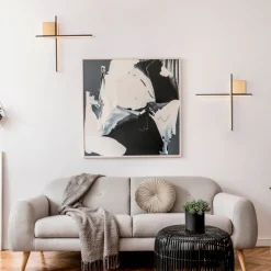 Applique Da Parete-Selezionato da Mazzolaluce Applique oro nero design moderna bacchette 50cm led 15w 3000k