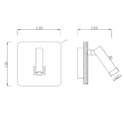 Applique Da Parete-Selezionato da Mazzolaluce Applique oro per comodini camera da letto 2 luci con interruttore