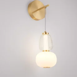 Applique Da Parete-Selezionato da Mazzolaluce Applique oro sfere di vetro led 18w 3000k