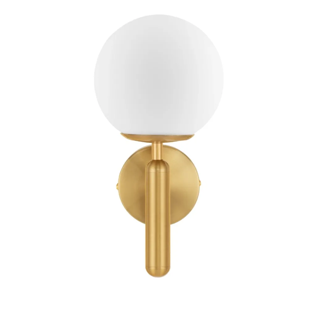 Applique Da Parete-Selezionato da Mazzolaluce Applique oro stile sfera vetro bianco