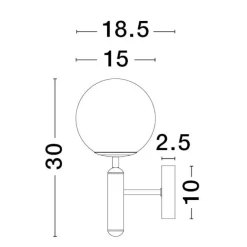 Applique Da Parete-Selezionato da Mazzolaluce Applique oro stile sfera vetro bianco