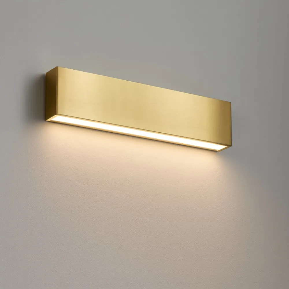 Applique Da Parete-Linea Light Applique ottone box w1 mono emissione led 14w 2700k