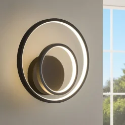 Applique Da Parete-Ideal Lux Applique oz ap on-off nero led 28w 3000k design moderna