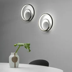 Applique Da Parete-Ideal Lux Applique oz ap on-off nero led 28w 3000k design moderna