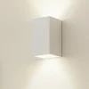 Applique Da Parete-Selezionato da Mazzolaluce Applique parallelepipedo 2 luci di gesso ceramica bianco verniciabile