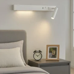 Applique Camera Da Letto-Selezionato da Mazzolaluce Applique parete comodino multifunzione bianco orientabile