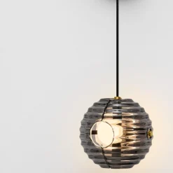 Applique Da Parete-Selezionato da Mazzolaluce Applique pendente a parete nero vetro fume led 13w 3000k