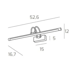 Applique Da Bagno-Top Light Applique per bagni sopra specchio tubolare led 4000k 12w 52.6cm