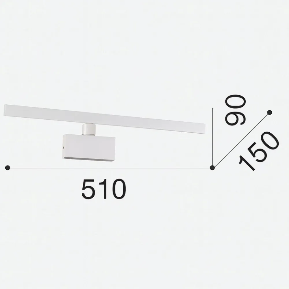 Applique Da Bagno-Ideal Lux Applique per bagno cromo led 12,5w 3000k alma ap d51