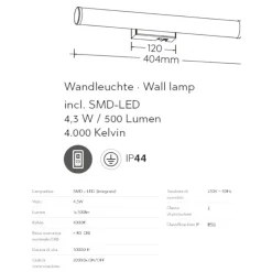Applique Da Bagno-Selezionato da Mazzolaluce Applique per bagno led 4w 4000k moderna ip44