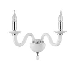 Applique Camera Da Letto-Ondaluce Applique per camera da letto classica ap ravel vetro bianco 2 luci