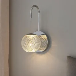 Applique Camera Da Letto-Selezionato da Mazzolaluce Applique per camera da letto cromo sfera trasparente decorata led 3200k