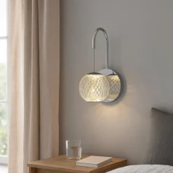 Applique Camera Da Letto-Selezionato da Mazzolaluce Applique per camera da letto cromo sfera trasparente decorata led 3200k