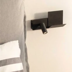 Applique Camera Da Letto-Ideal Lux Applique per camera da letto komodo-1 ap nera usb led orientabile