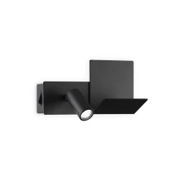 Applique Camera Da Letto-Ideal Lux Applique per camera da letto komodo-1 ap nera usb led orientabile