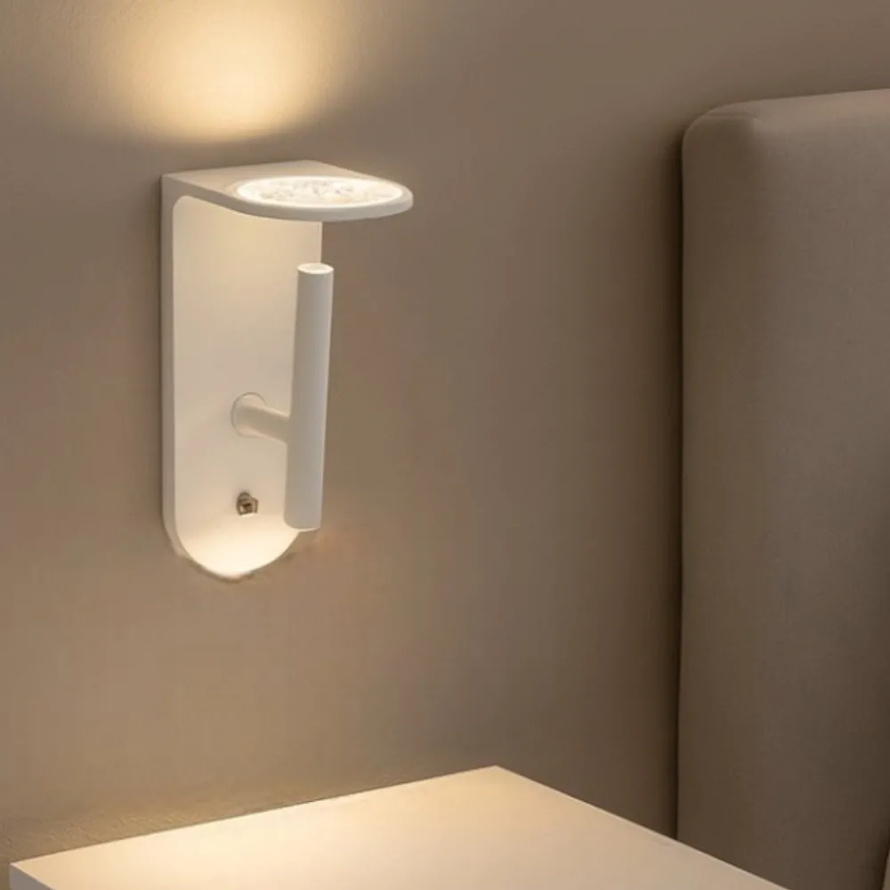 Applique Camera Da Letto-Stilnovo Applique per camera da letto 2nights bianca 4w 3000k con interruttore