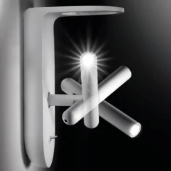 Applique Camera Da Letto-Stilnovo Applique per camera da letto 2nights bianca 4w 3000k con interruttore