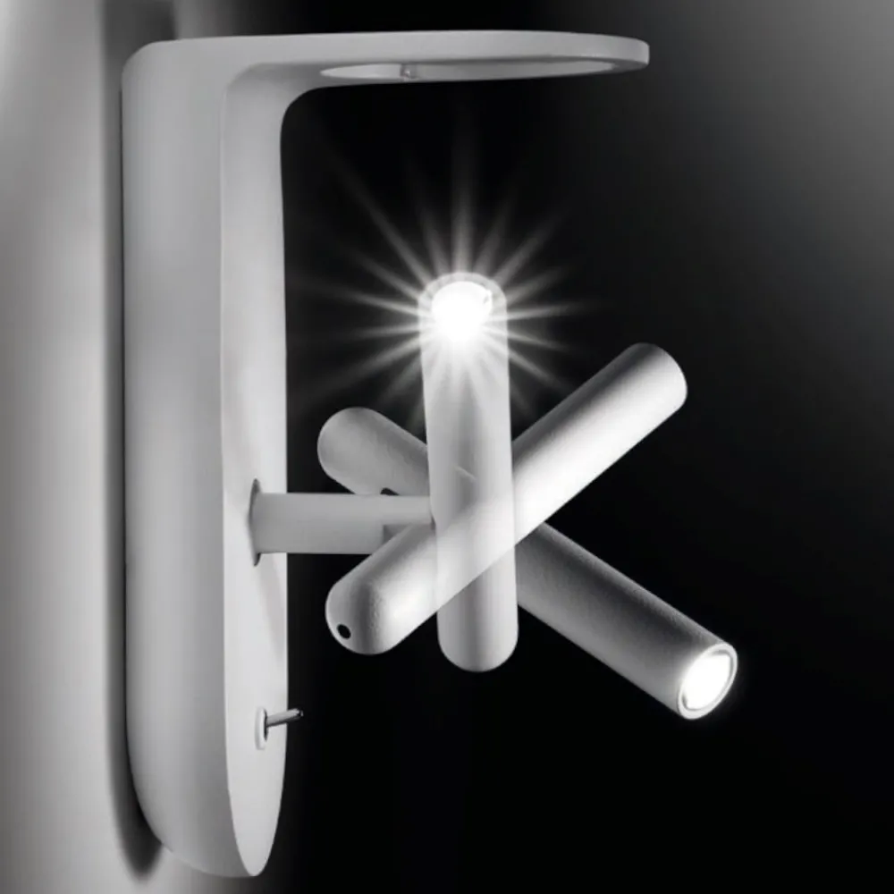 Applique Camera Da Letto-Stilnovo Applique per camera da letto 2nights bianca 4w 3000k con interruttore