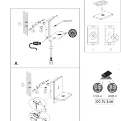 Applique Camera Da Letto-Selezionato da Mazzolaluce Applique per comodino camera da letto carica cellulare induzione e usb