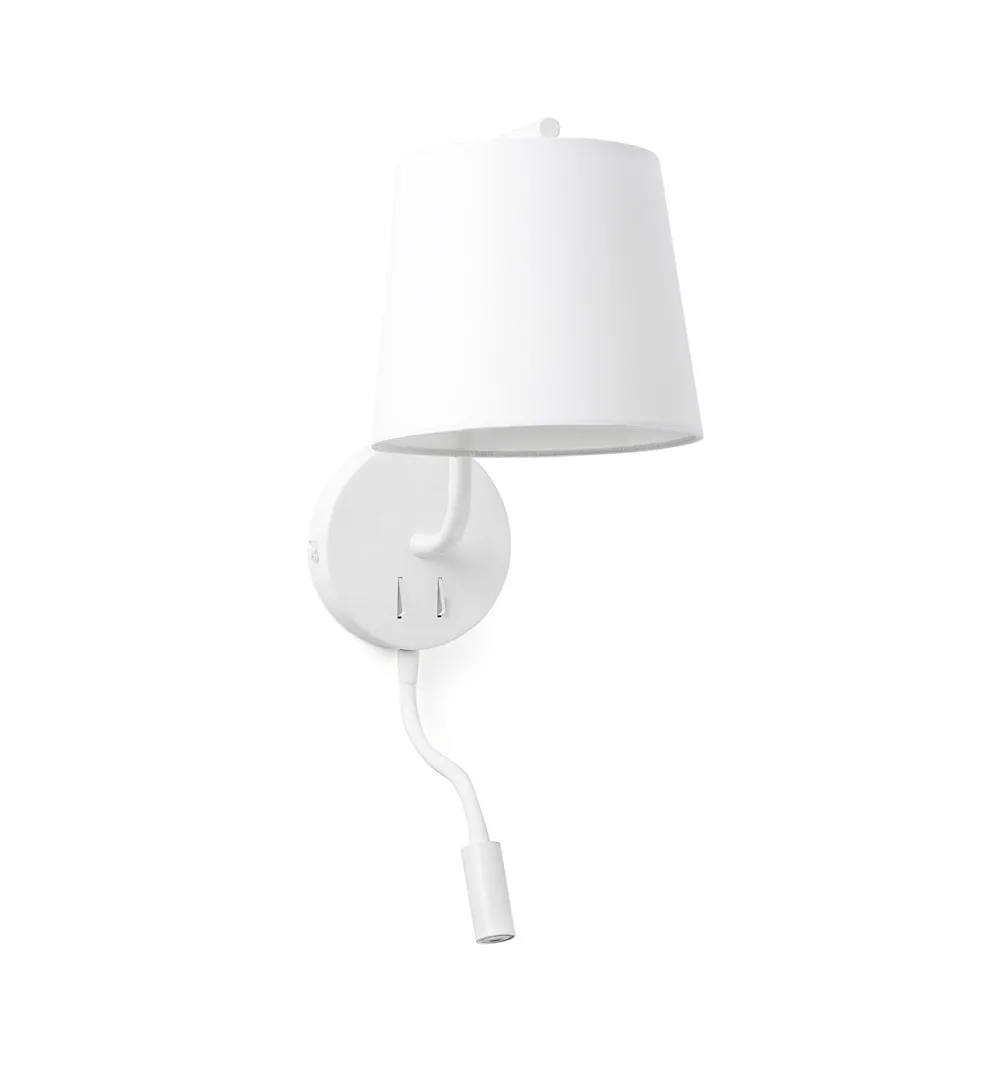 Applique Camera Da Letto-Selezionato da Mazzolaluce Applique per comodino camera da letto con interruttore paralume bianco