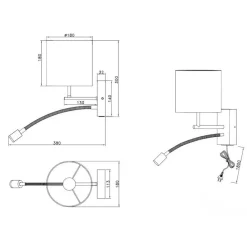 Applique Camera Da Letto-Selezionato da Mazzolaluce Applique per comodino camera da letto doppia luce led orientabile