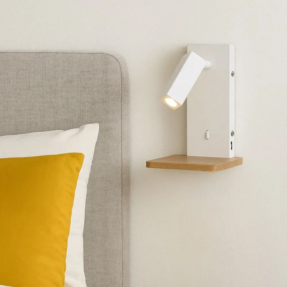 Applique Camera Da Letto-Selezionato da Mazzolaluce Applique per comodino camera da letto moderna bianca con porta usb