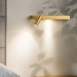 Applique Camera Da Letto-Ideal Lux Applique per comodino camera da letto bonne nuit-1 ap ottone