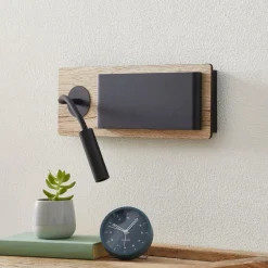 Applique Camera Da Letto-Selezionato da Mazzolaluce Applique per comodino camera da letto legno nero moderna