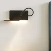 Applique Camera Da Letto-Ondaluce Applique per comodino camera da letto led nera sx ap flat presa usb