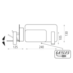 Applique Camera Da Letto-Selezionato da Mazzolaluce Applique per comodino lato destro multifunzione usb luce da lettura mensola