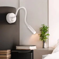 Applique Camera Da Letto-IsyLuce Applique per comodino orientabile led 3w 3000k