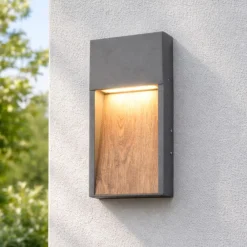 Applique Da Esterno-Selezionato da Mazzolaluce Applique per esterni antracite effetto legno led 3000k ip44 anti corrosione