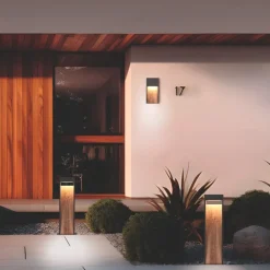 Applique Da Esterno-Selezionato da Mazzolaluce Applique per esterni antracite effetto legno led 3000k ip44 anti corrosione