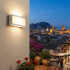 Applique Da Esterno-Selezionato da Mazzolaluce Applique per esterni bianca moderna led 3000k ip65