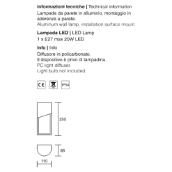 Applique Da Esterno-IsyLuce Applique per esterni moderna antracite
