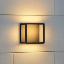 Applique Da Esterno-Selezionato da Mazzolaluce Applique per esterni quadrato nero moderno led 9w 3000k