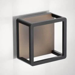 Applique Da Esterno-Selezionato da Mazzolaluce Applique per esterni quadrato nero moderno led 9w 3000k