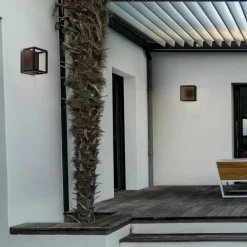 Applique Da Esterno-Selezionato da Mazzolaluce Applique per esterni quadrato nero moderno led 9w 3000k