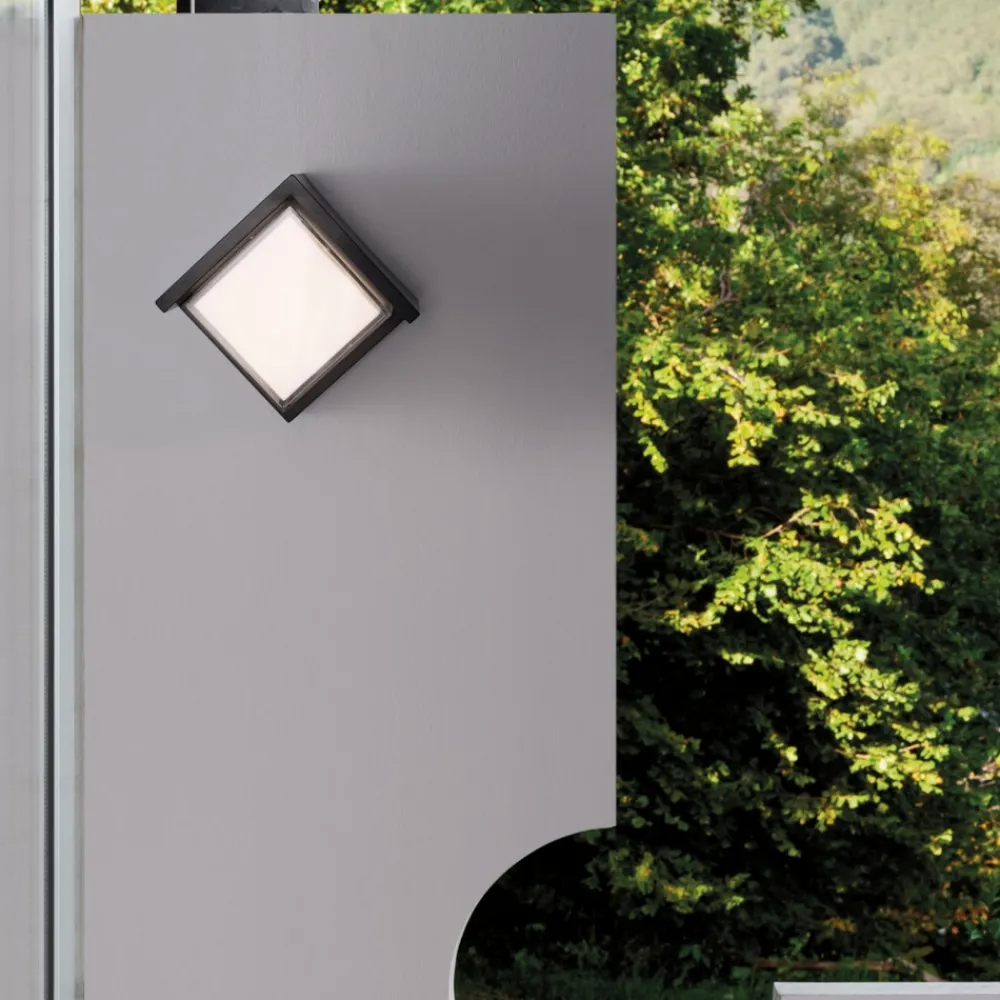 Applique Da Esterno-Selezionato da Mazzolaluce Applique per esterno antracite led 12w 3000k quadrato moderno