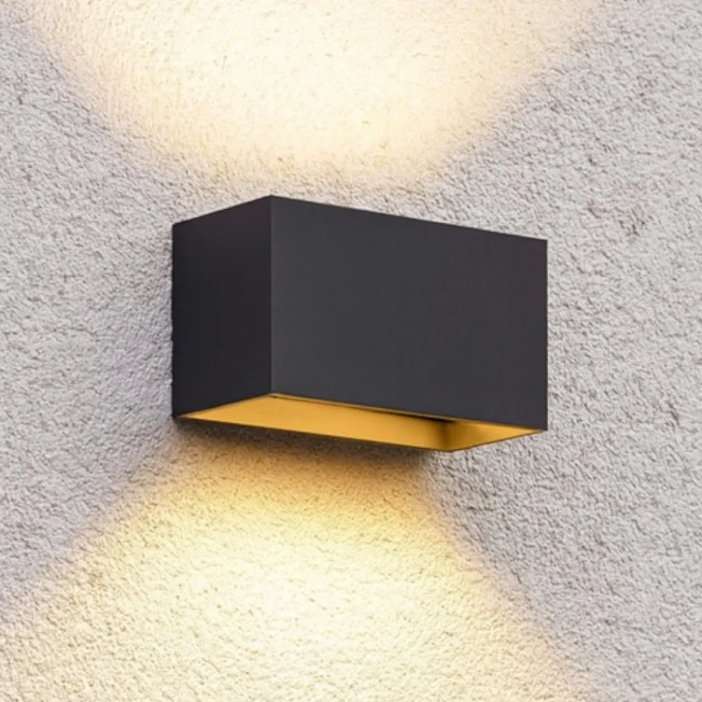 Applique Da Esterno-Ideal Lux Applique per esterno atom ap d20 nera led 3000k ip54