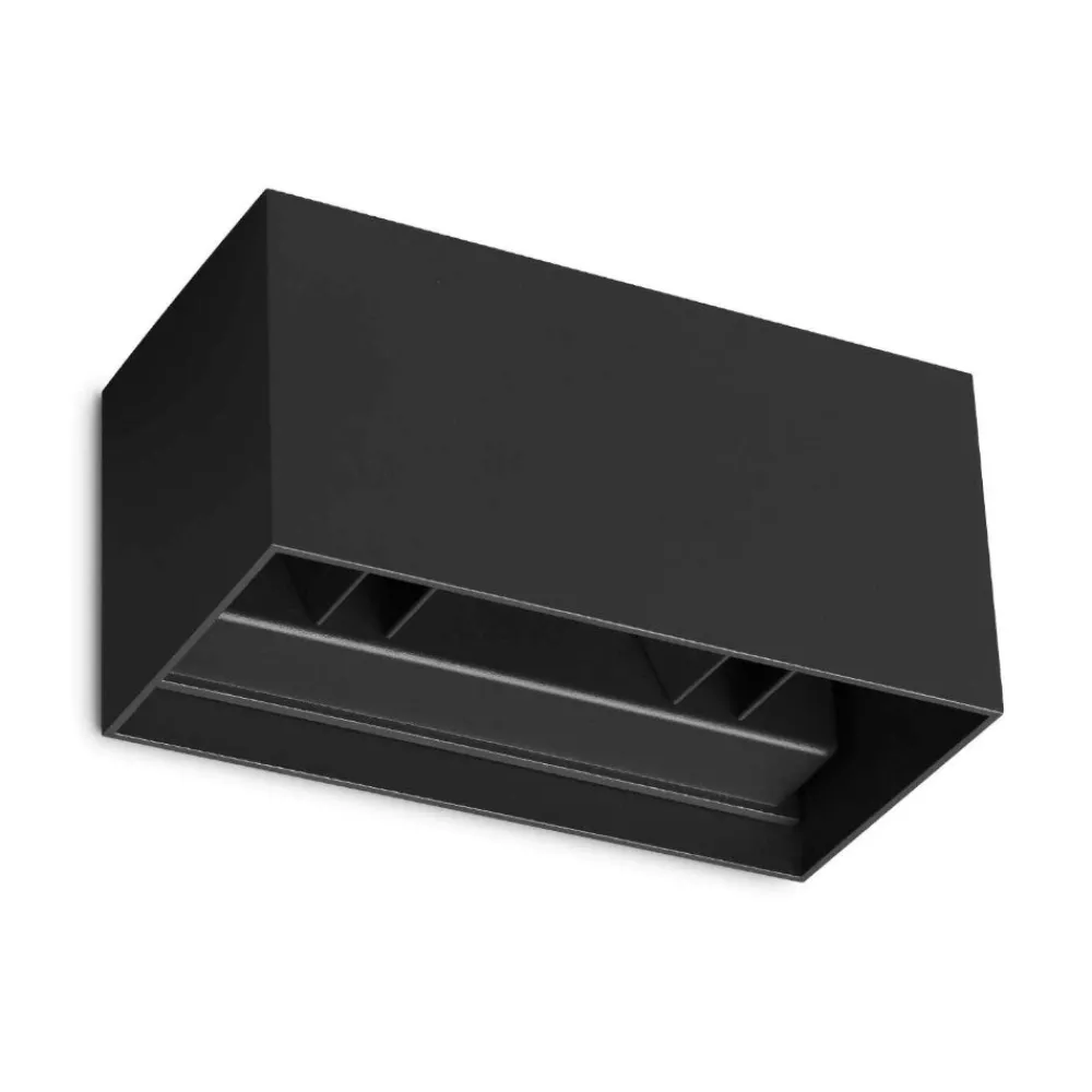 Applique Da Esterno-Ideal Lux Applique per esterno atom ap d20 nera led 3000k ip54