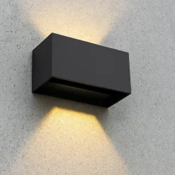 Applique Da Esterno-Ideal Lux Applique per esterno atom ap d20 nera led 3000k ip54