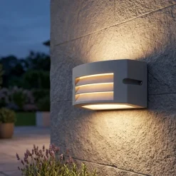Applique Da Esterno-Selezionato da Mazzolaluce Applique per esterno balcone led 4000k grigio alluminio