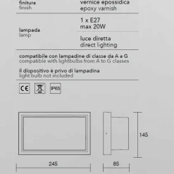 Applique Da Esterno-IsyLuce Applique per esterno balcone bianca moderna