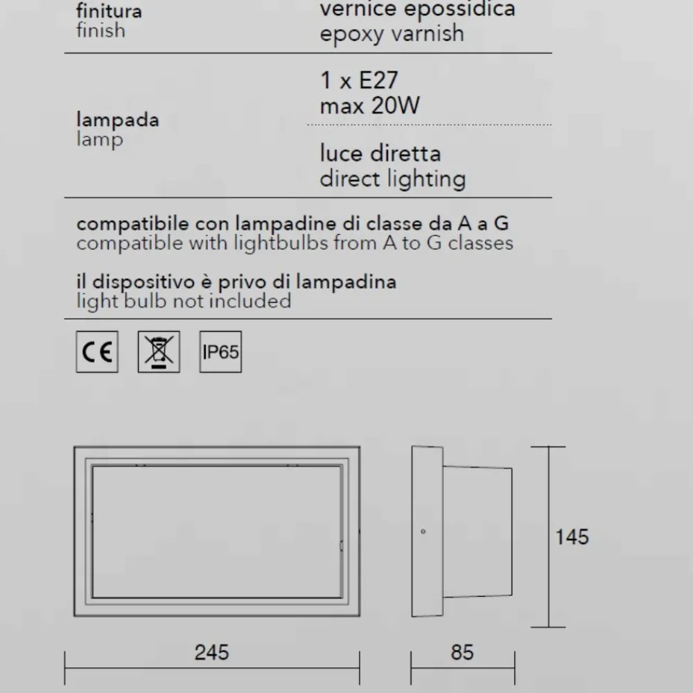 Applique Da Esterno-IsyLuce Applique per esterno balcone bianca moderna